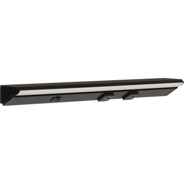 Task Lighting 18.5" Lighted Power Strip w/ Switch - 2 Black Single Receptacles - 2700K - 600 Lumens - 120V - Black