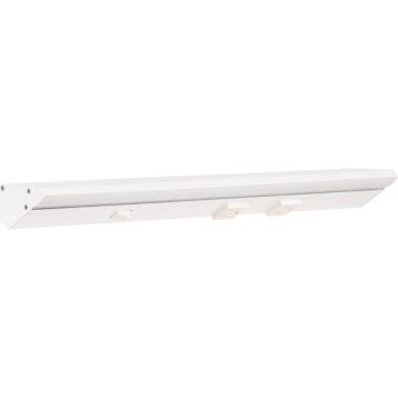 Task Lighting 18.5" Lighted Power Strip w/ Switch - 2 White Single Receptacles - 2700K - 600 Lumens - 120V - White