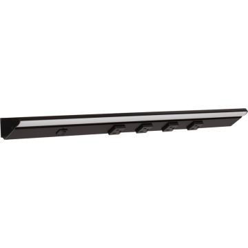 Task Lighting 24.5" Lighted Power Strip w/ Switch - 4 Black Single Receptacles - 2700K - 800 Lumens - 120V - Black