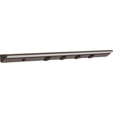 Task Lighting 30.5" Lighted Power Strip w/ Switch - 4 Black Single Receptacles - 2700K - 1,000 Lumens - 120V - Bronze