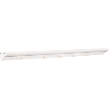 Task Lighting 30.5" Lighted Power Strip w/ Switch - 4 White Single Receptacles - 2700K - 1,000 Lumens - 120V - White