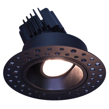 Lotus 3" Round Regressed Gimbal LED Downlight - High Output - 11W - Trimless - CCT Selectable - 120V - Black