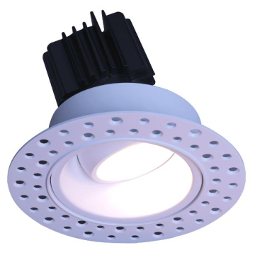 Lotus 3" Round Regressed Gimbal LED Downlight - High Output - 11W - Trimless - Dim To Warm / 3K-18K - 120V - White