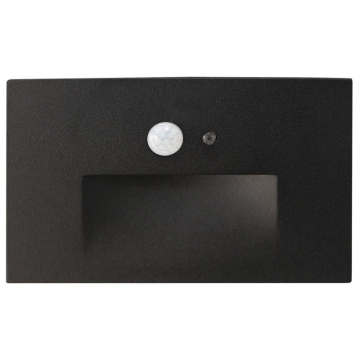 Lotus 2.5W Horizontal LED Step Light - Motion Sensor - Photocell - 3000K - 80 Lumens - 120V - Black