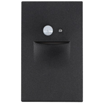 Lotus 2.5W Vertical LED Step Light - Motion Sensor - Photocell - 3000K - 80 Lumens - 120V - Black