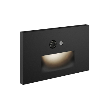 DALS Trace LED Recessed Horizontal Step Light - Motion Sensor - Photocell - 85 Lumens - 3W - CCT Selectable - 120V - Black