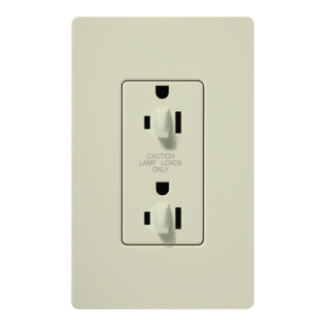 Lutron Claro 15A Tamper Resistant Receptacle - Dual Dimming - Biscuit
