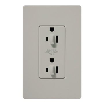 Lutron Claro 15A Tamper Resistant Receptacle - Dual Dimming - Palladium