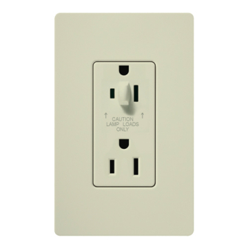 Lutron Claro 15A Tamper Resistant Receptacle - Half Dimming - Biscuit