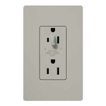 Lutron Claro 15A Tamper Resistant Receptacle - Half Dimming - Palladium