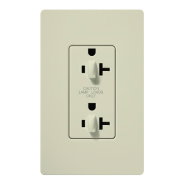 Lutron Claro 20A Tamper Resistant Receptacle - Dual Dimming - Biscuit