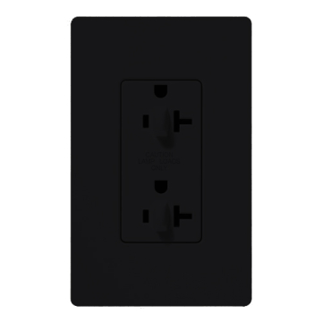 Lutron Claro 20A Tamper Resistant Receptacle - Dual Dimming - Midnight