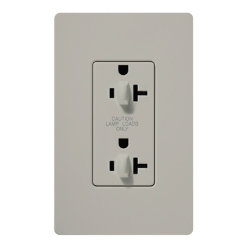 Lutron Claro 20A Tamper Resistant Receptacle - Dual Dimming - Palladium