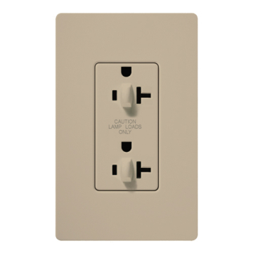 Lutron Claro 20A Tamper Resistant Receptacle - Dual Dimming - Taupe