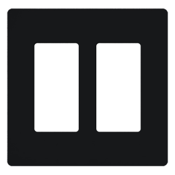 Lutron Claro Screwless Designer Wallplate - 2 Gang - Midnight
