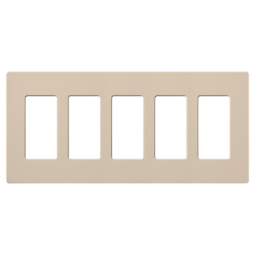 Lutron Claro Screwless Designer Wallplate - 5 Gang - Taupe