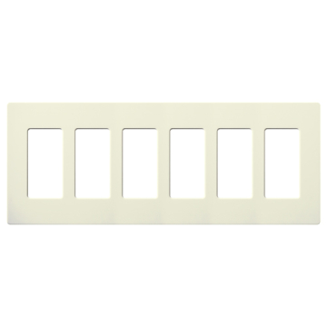 Lutron Claro Screwless Designer Wallplate - 6 Gang - Biscuit