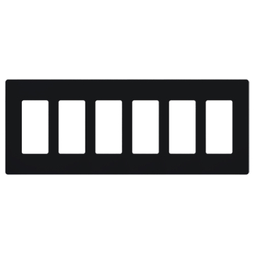 Lutron Claro Screwless Designer Wallplate - 6 Gang - Midnight