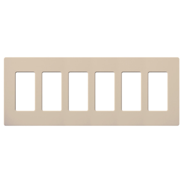 Lutron Claro Screwless Designer Wallplate - 6 Gang - Taupe