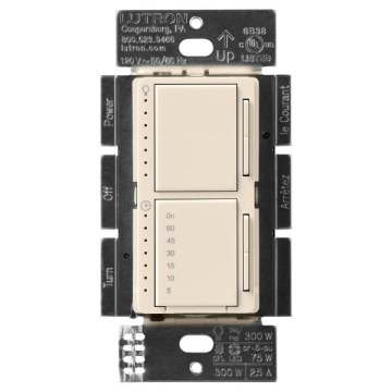 Lutron Maestro Dual LED+ Dimmer / Timer - Light Almond