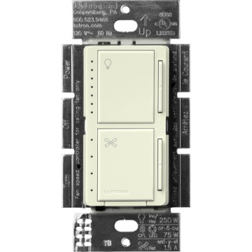 Lutron Maestro Dual LED+ Dimmer and Fan Control - Single Pole - Biscuit