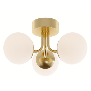 AFX Metropolitan 15" LED Semi-Flush Mount - 3000K - 120V - Satin Brass