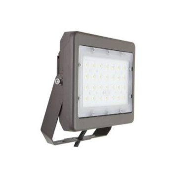 MaxLite Slim LED Flood Light - 6,270 Lumens - 3000K - Narrow - Yoke Mount - 120-277V - Bronze