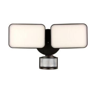 MaxLite LED Security Light - 2,500 Lumens - 5000K - Photocell - PIR Motion Sensor - 120V - Black