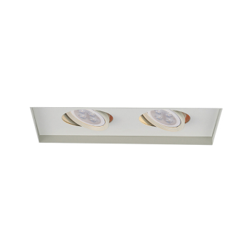 WAC Lighting Low Voltage Multiples 2-Light Flangeless Downlight Trim w/ MR16 LED Lamp - 900 Lumens - 8W - 3000K - 12V - White