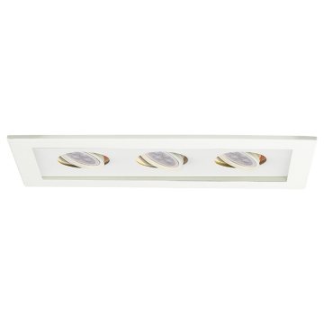 WAC Lighting Low Voltage Multiples 3-Light Downlight Trim w/ MR16 LED Lamp - 1,350 Lumens - 8W - 3000K - 12V - White