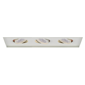 WAC Lighting Low Voltage Multiples 3-Light Flangeless Downlight Trim w/ MR16 LED Lamp - 1,350 Lumens - 8W - 3000K - 12V - White