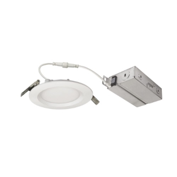 Nora Lighting 4" E-Series FLIN Round LED Downlight - CCT Selectable - Matte Powder White - 120-277V