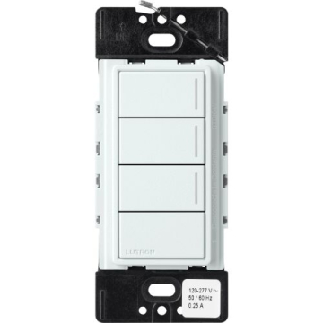 Lutron RadioRA 3 Sunnata RF Hybrid Keypad - 3 Button w/ Raise-Lower - Glacier White
