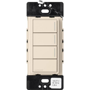 Lutron RadioRA 3 Sunnata RF Hybrid Keypad - 3 Button w/ Raise-Lower - Light Almond