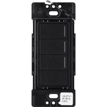 Lutron RadioRA 3 Sunnata RF Hybrid Keypad - 3 Button w/ Raise-Lower - Midnight