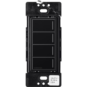 Lutron RadioRA 3 Sunnata RF Hybrid Keypad - 4 Button - Black