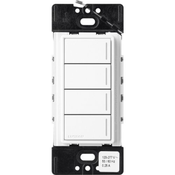 Lutron RadioRA 3 Sunnata RF Hybrid Keypad - 4 Button - Brilliant White