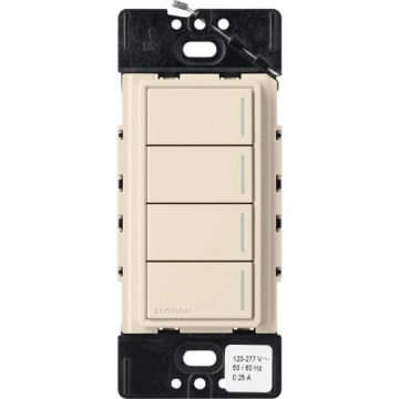 Lutron RadioRA 3 Sunnata RF Hybrid Keypad - 4 Button - Light Almond