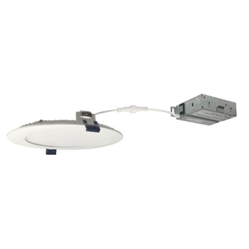 Nora Lighting 6" FLAT Non-Metallic Can-less LED Downlight - CCT Selectable - 1,050 Lumens - Matte Powder White