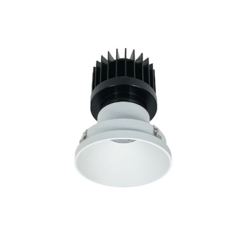 Nora Lighting 4" PLUS Round Iolite Trimless LED Downlight - 2700K - 1,500 / 2,000 / 2,500 Lumens - Matte Powder White
