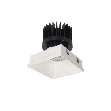 Nora Lighting 4" PLUS Square Iolite Trimless LED Downlight - 2700K - Matte Powder White