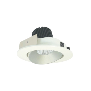 Nora Lighting 4" Iolite LED Downlight - Round Adjustable Cone - 1000 Lumens - 2700K - Haze / Matte Powder White