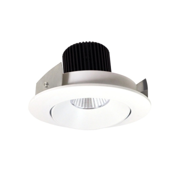 Nora Lighting 4" Iolite LED Downlight - Round Adjustable Cone - 1000 Lumens - 2700K - Matte Powder White