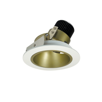 Nora Lighting 4" Iolite LED Downlight - Round Adjustable Deep Reflector - 1000 Lumens - 2700K - Champagne Haze / Matte Powder White