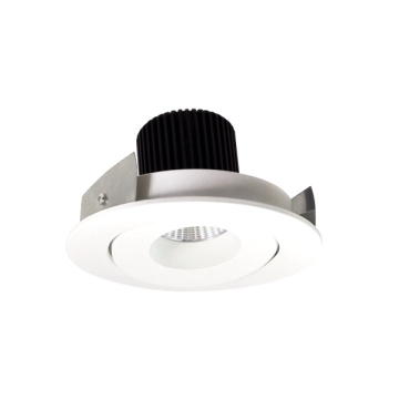 Nora Lighting 4" Iolite LED Downlight - Round Gimbal - 1000 Lumens - 3500K - Matte Powder White