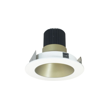 Nora Lighting 4" Iolite LED Downlight - Round Deep Reflector - 1000 Lumens - 2700K - Champagne Haze / Matte Powder White
