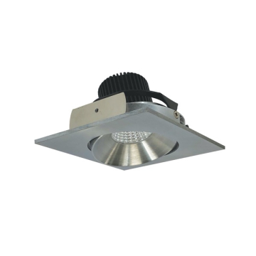 Nora Lighting 4" Iolite LED Downlight - Square Adjustable Cone - 1000 Lumens - 2700K - Natural Metal