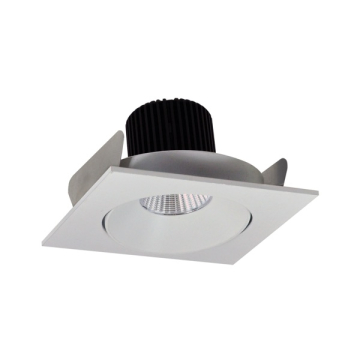 Nora Lighting 4" Iolite LED Downlight - Square Adjustable Cone - 1000 Lumens - 2700K - White