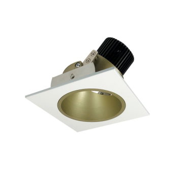 Nora Lighting 4" Iolite LED Downlight - Round Adjustable Deep Reflector - 1000 Lumens - 2700K - Champagne Haze / Matte Powder White