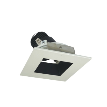 Nora Lighting 4" Iolite LED Downlight - Square Adjustable Reflector / Square Aperture - 1000 Lumens - 2700K - Black / White